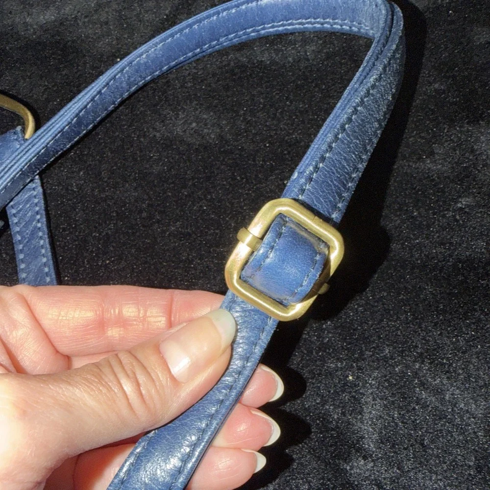 Hobo International Blue Leather Crossbody Purse Adjustable Strap Shoulder Bag